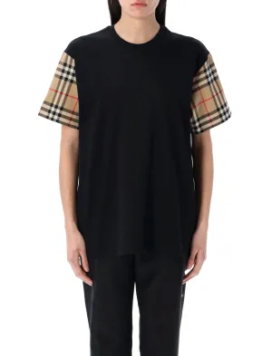 BURBERRY Check Sleeve Cotton T-Shirt for Women