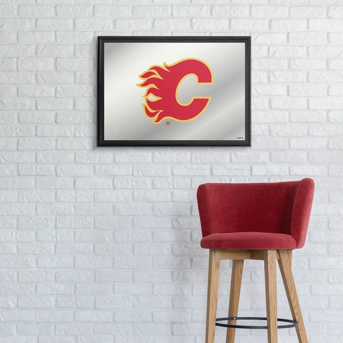 Calgary Flames: Framed Mirrored Wall Sign