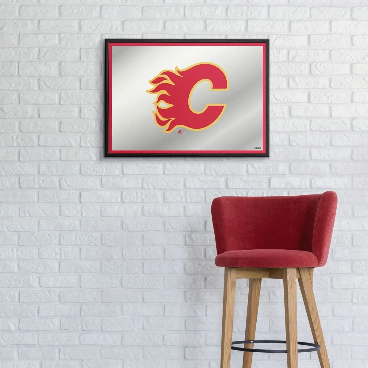Calgary Flames: Framed Mirrored Wall Sign