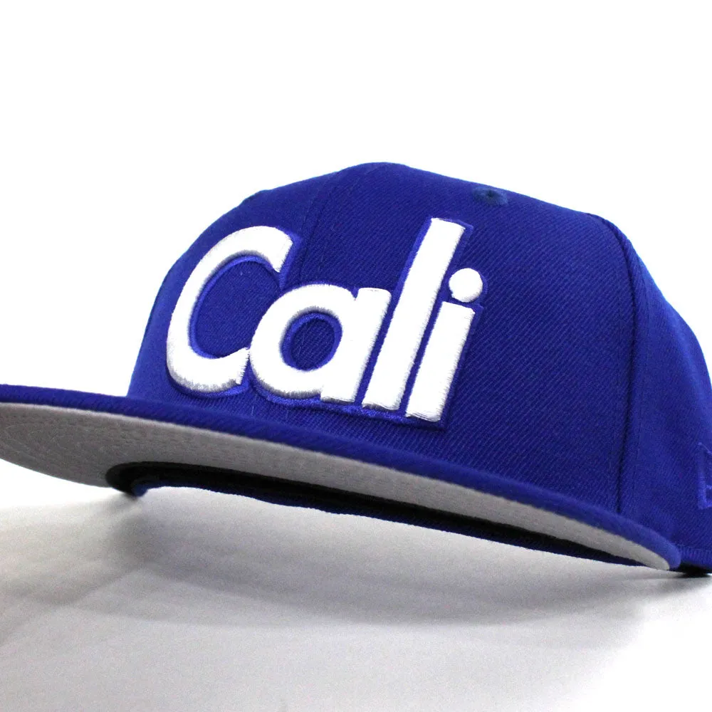 Cali New Era 59Fifty Fitted Hat (LOS ANGELES DODGERS COLORS Gray Under Brim)