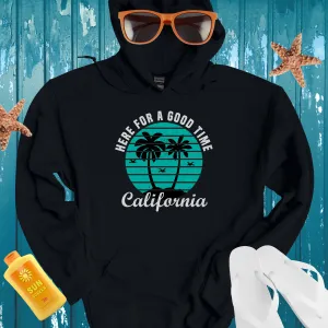 California Palm Trees Hoodie With Vintage Design