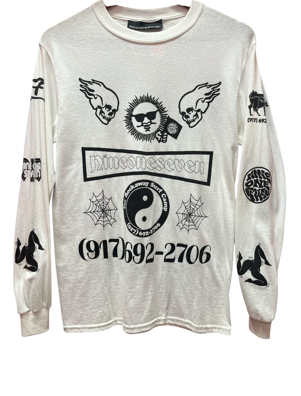 CALL ME 917 | Long sleeve Yatted Tee | White