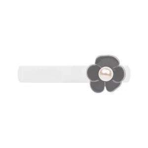 Camellia Pearl Small Grey Hair Clip