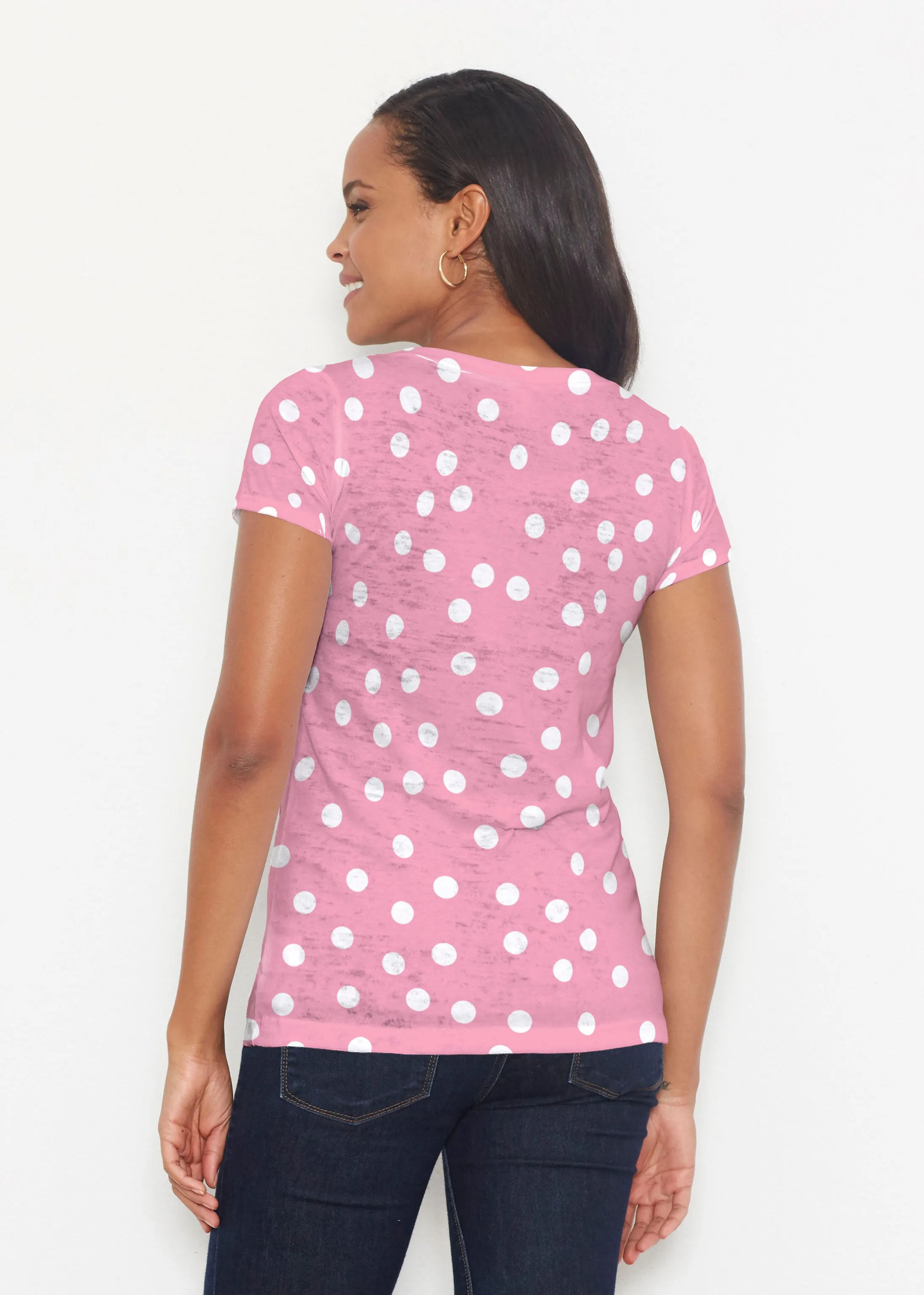 Camouflage Dots Pink (7912) ~ Short Sleeve Scoop Shirt