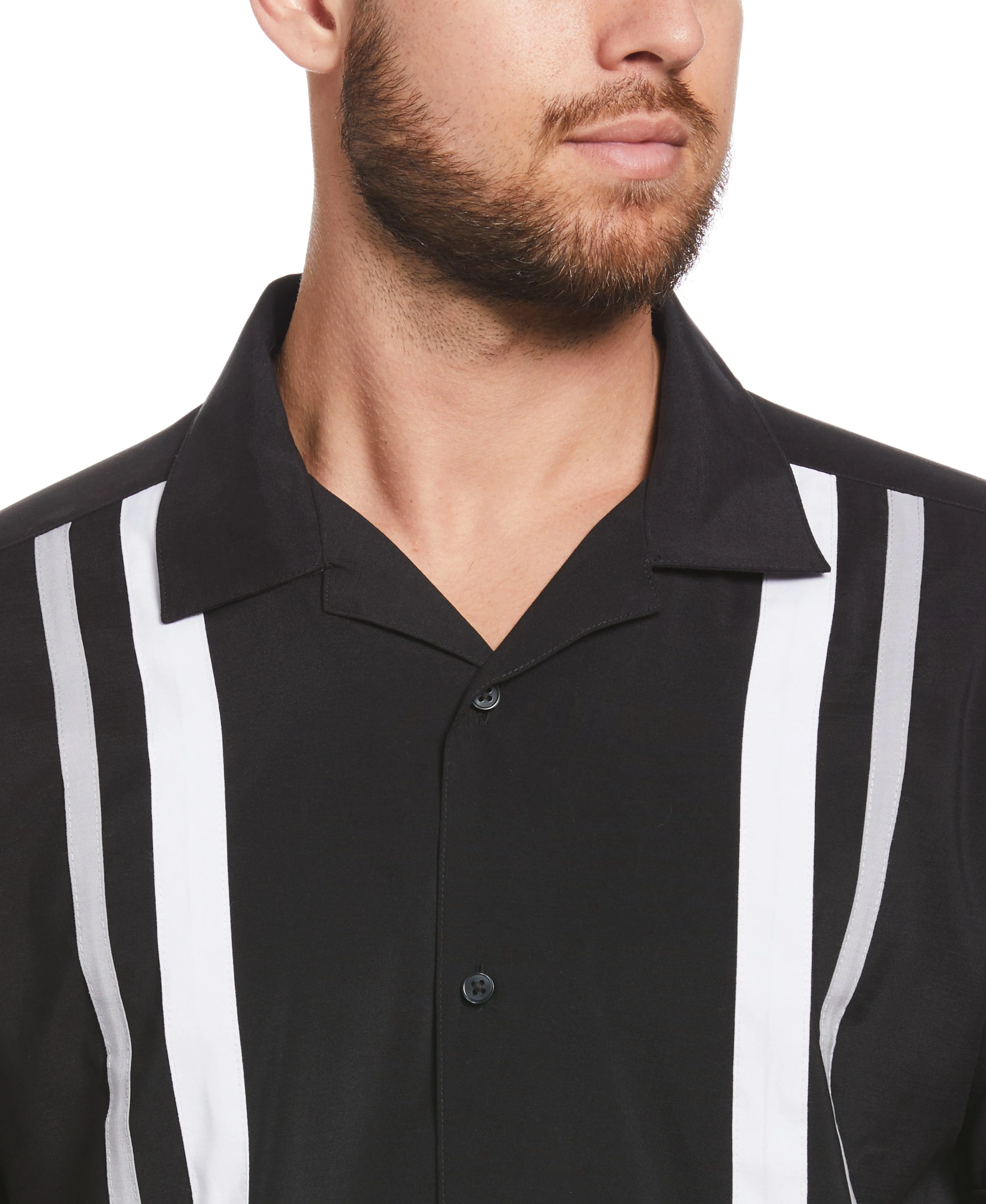Camp Collar Retro Panel Shirt
