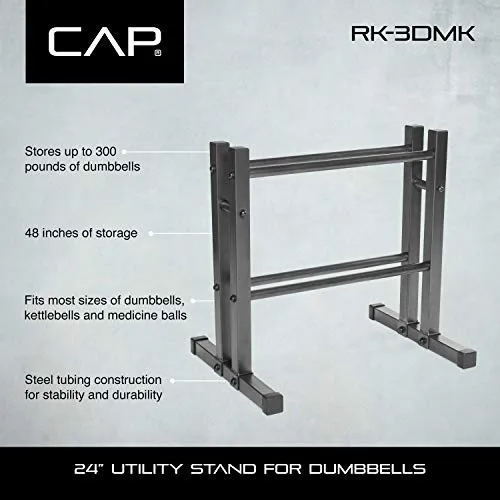 Cap Barbell 24" Utility Rack for Dumbbells, Medicine Balls and Kettlebells