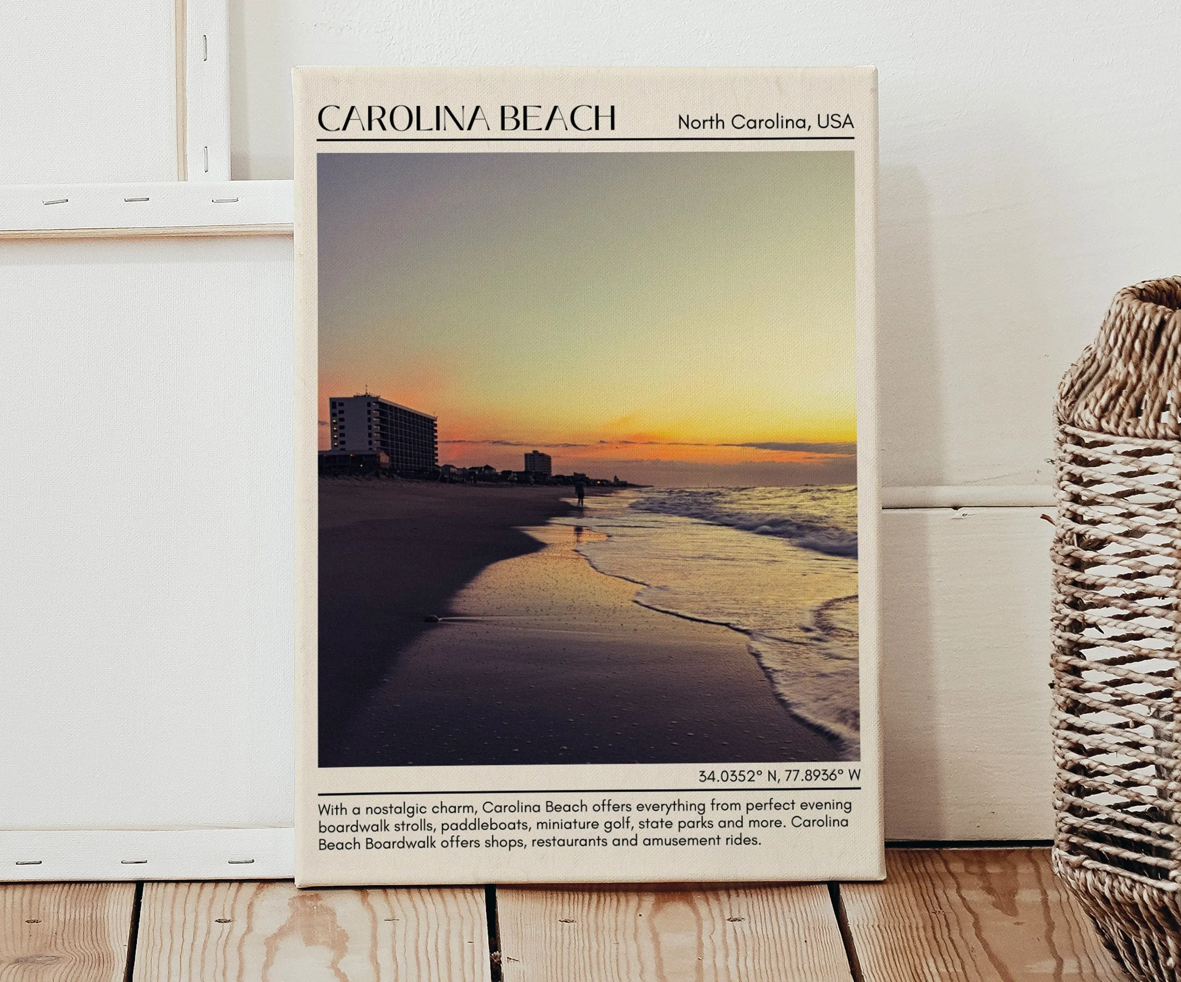 Carolina Beach Wall Canvas, North Carolina, USA