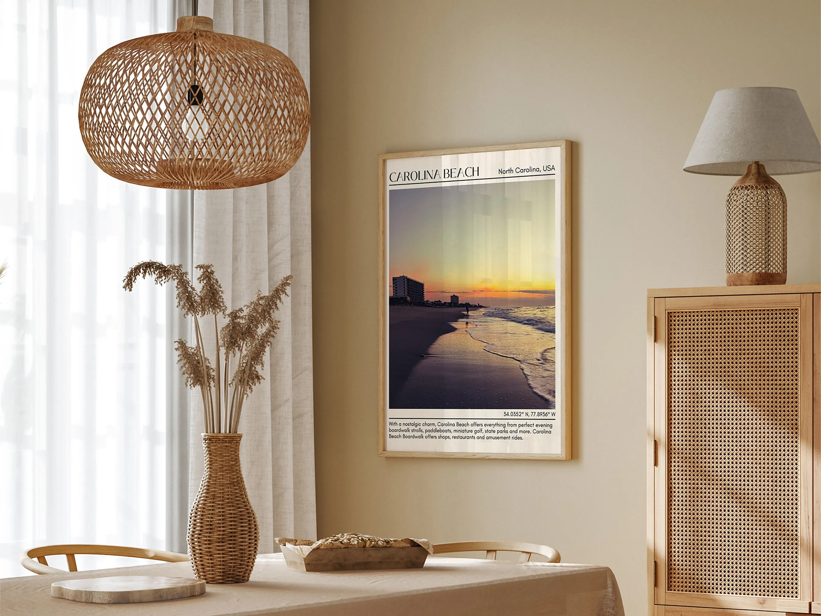 Carolina Beach Wall Canvas, North Carolina, USA