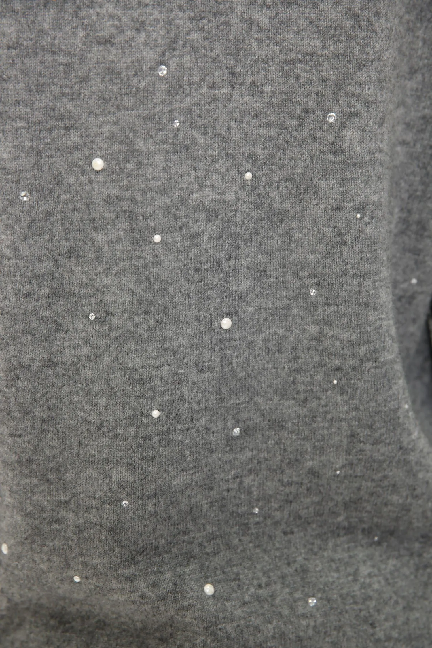 Cashmere Wool Long Sleeve Pearls & Heat Set Pullover
