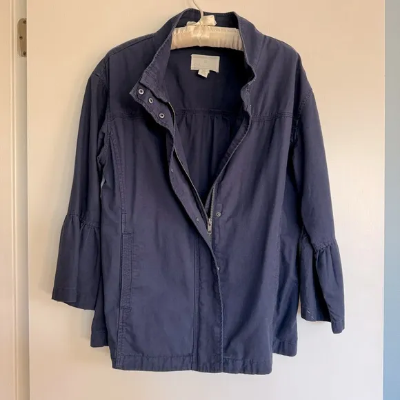 Caslon® Flare Sleeve Utility Jacket navy blue M medium statement sleeves utility