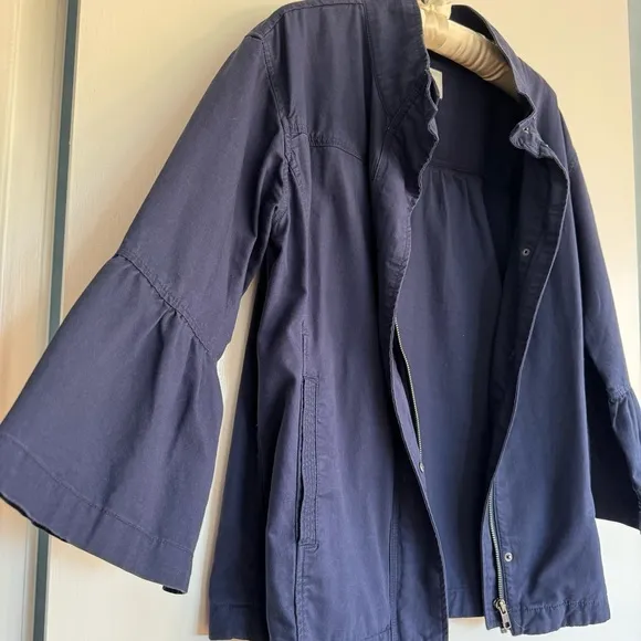Caslon® Flare Sleeve Utility Jacket navy blue M medium statement sleeves utility