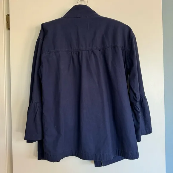 Caslon® Flare Sleeve Utility Jacket navy blue M medium statement sleeves utility