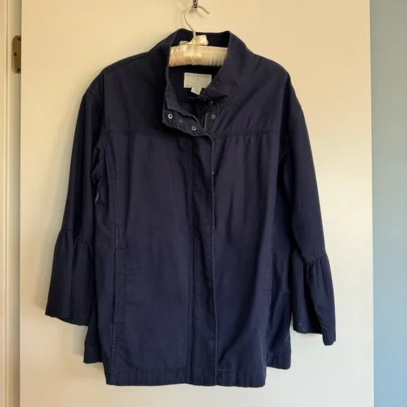 Caslon® Flare Sleeve Utility Jacket navy blue M medium statement sleeves utility