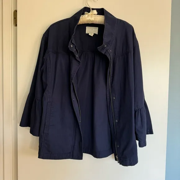 Caslon® Flare Sleeve Utility Jacket navy blue M medium statement sleeves utility