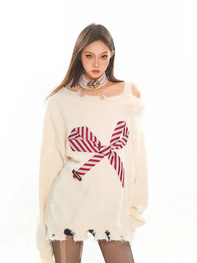 'Celebrate‘ Holiday Christmas Off Shoulder Sweater