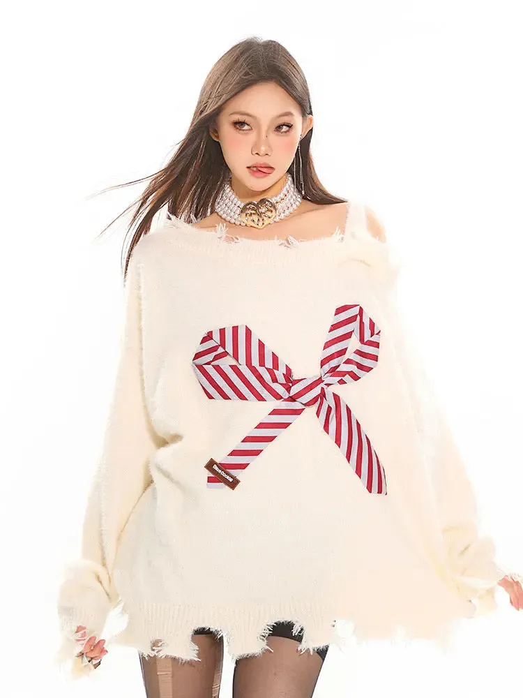 'Celebrate‘ Holiday Christmas Off Shoulder Sweater