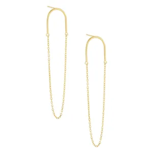 Chain Drop Stud Earring