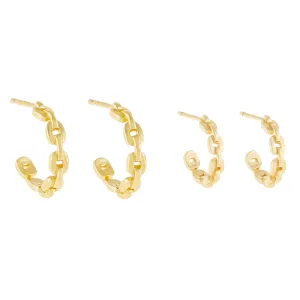 Chain Hoop Earring Combo Set