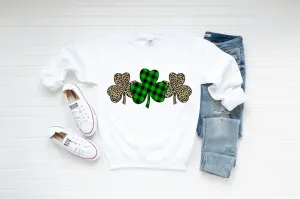 Cheetah Three Leaf Clover St. Paddy's Day Sweatshirt