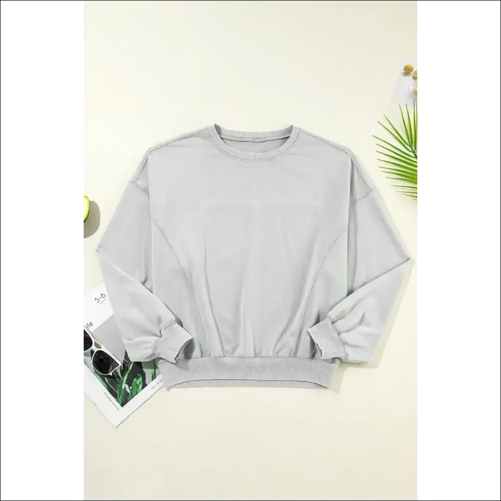 Chic Round Neck Long Sleeve Sweatshirt
