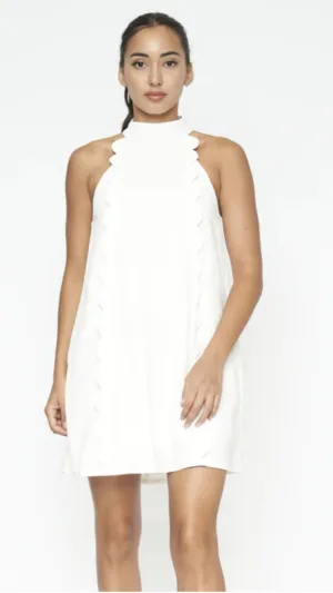 Chic White Halter Mini Dress