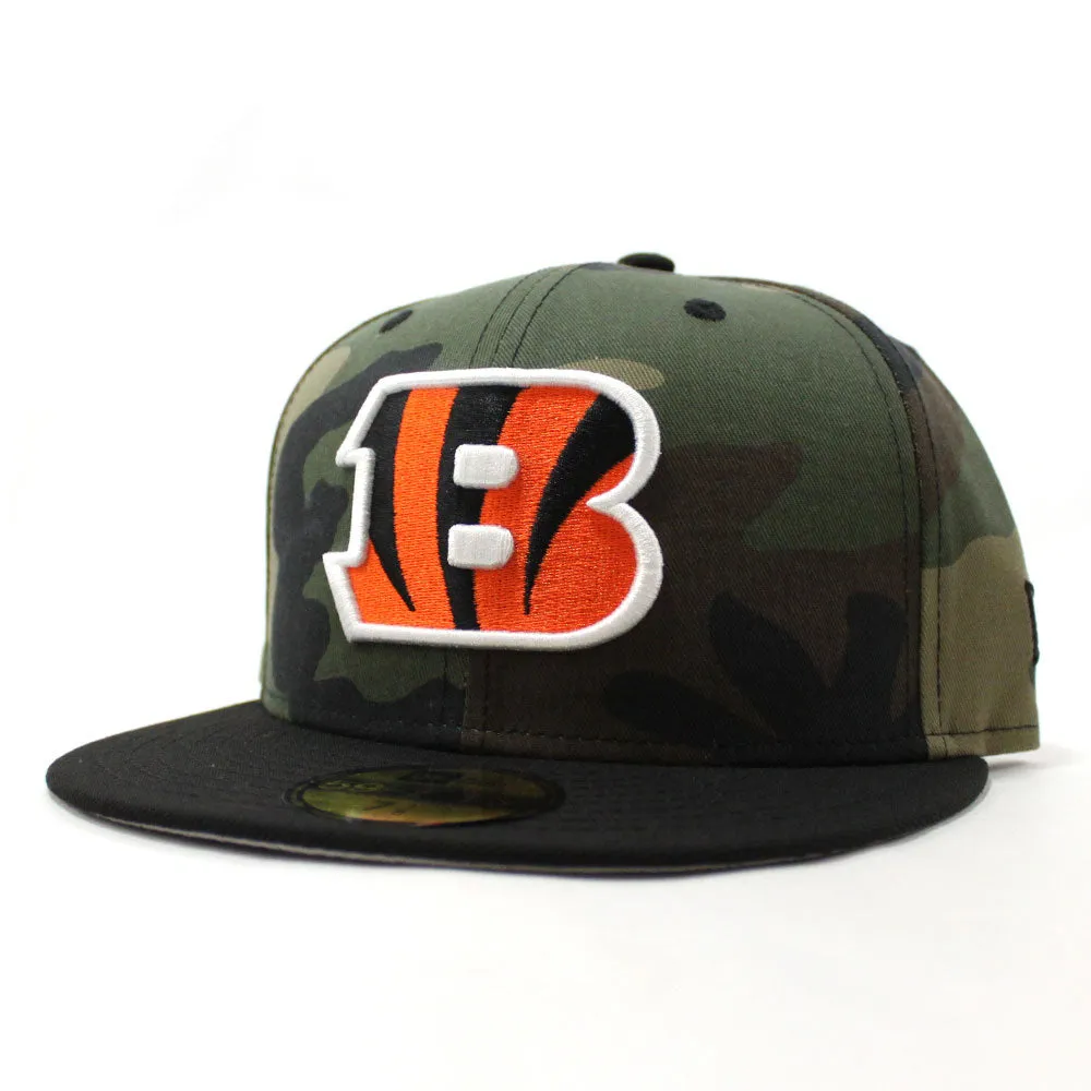 Cincinnati Bengals New Era 59Fifty Fitted Hat (Camo Orange Black Gray Under Brim)