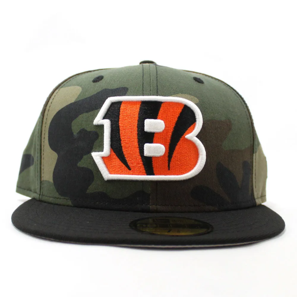 Cincinnati Bengals New Era 59Fifty Fitted Hat (Camo Orange Black Gray Under Brim)