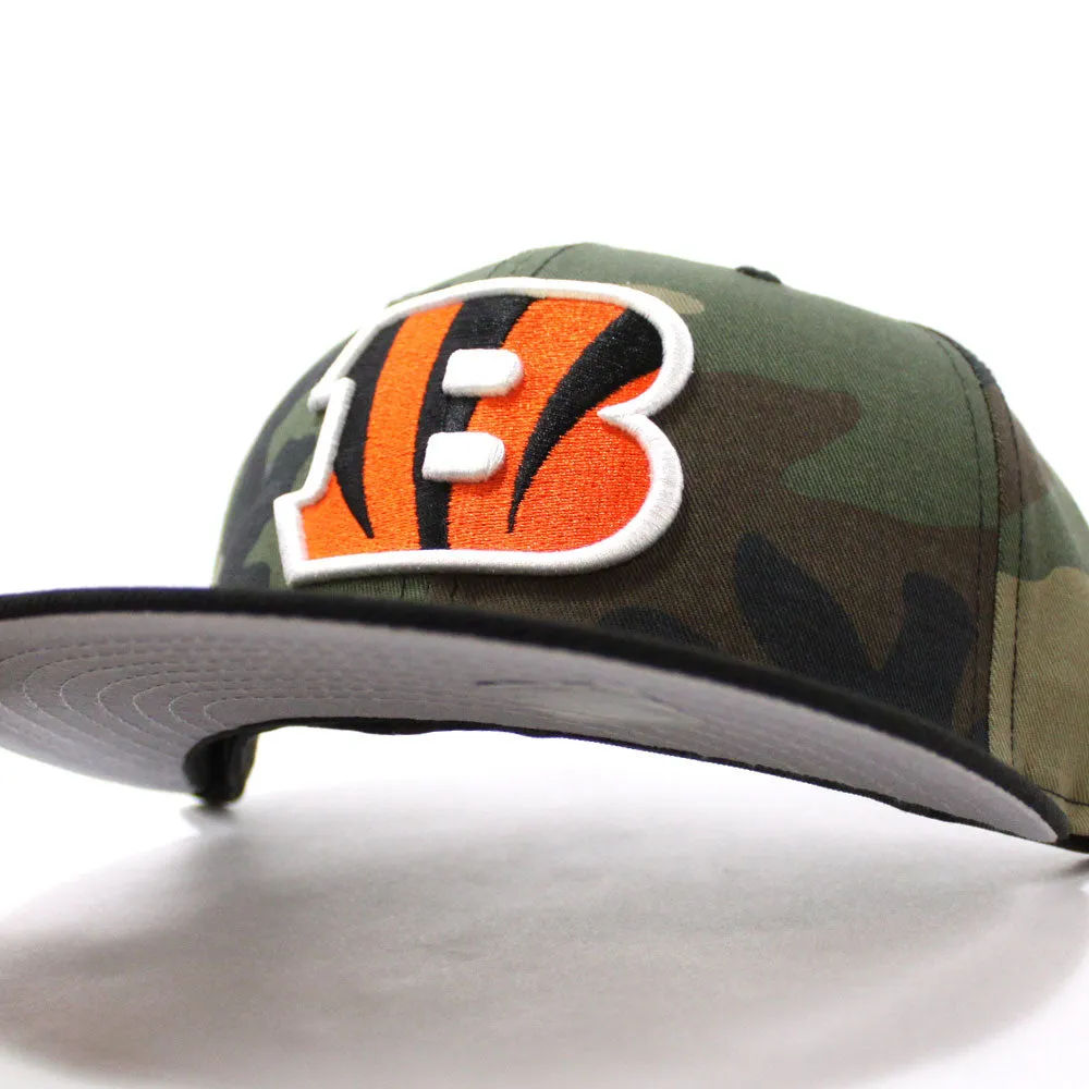 Cincinnati Bengals New Era 59Fifty Fitted Hat (Camo Orange Black Gray Under Brim)