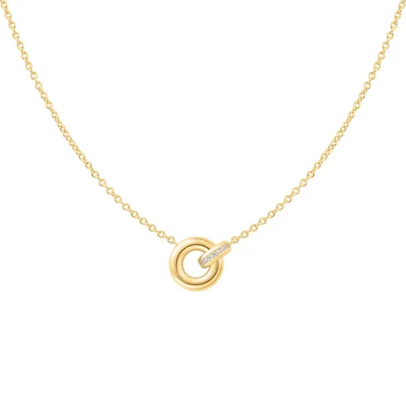 Circle Link Necklace in Gold Plated Sterling Silver