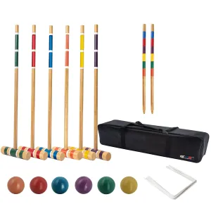 Classic 6-Player Croquet Set with 6 Balls 9 2 Stakes and A rrying