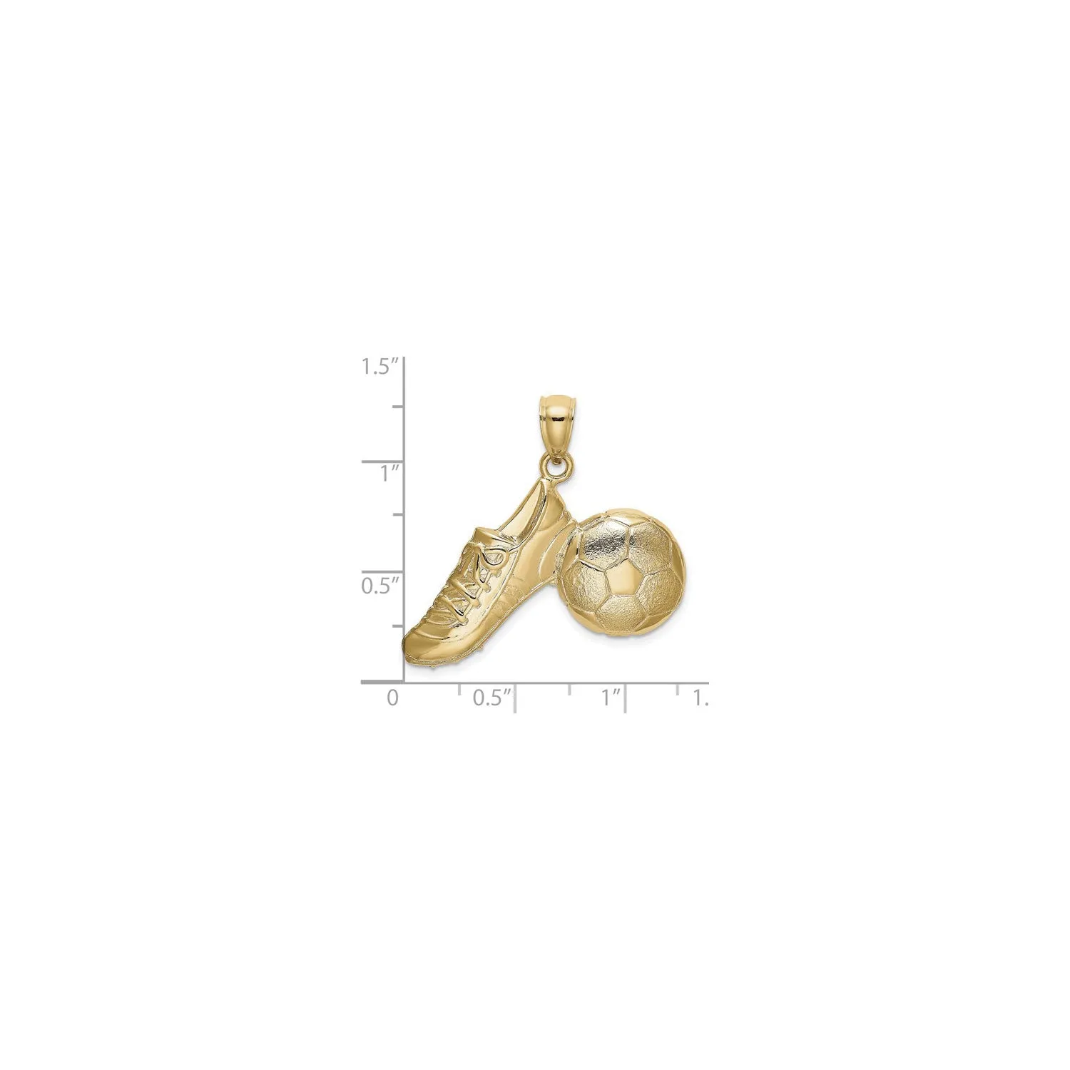 Cleat and Soccer Ball Pendant (14K)