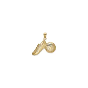 Cleat and Soccer Ball Pendant (14K)