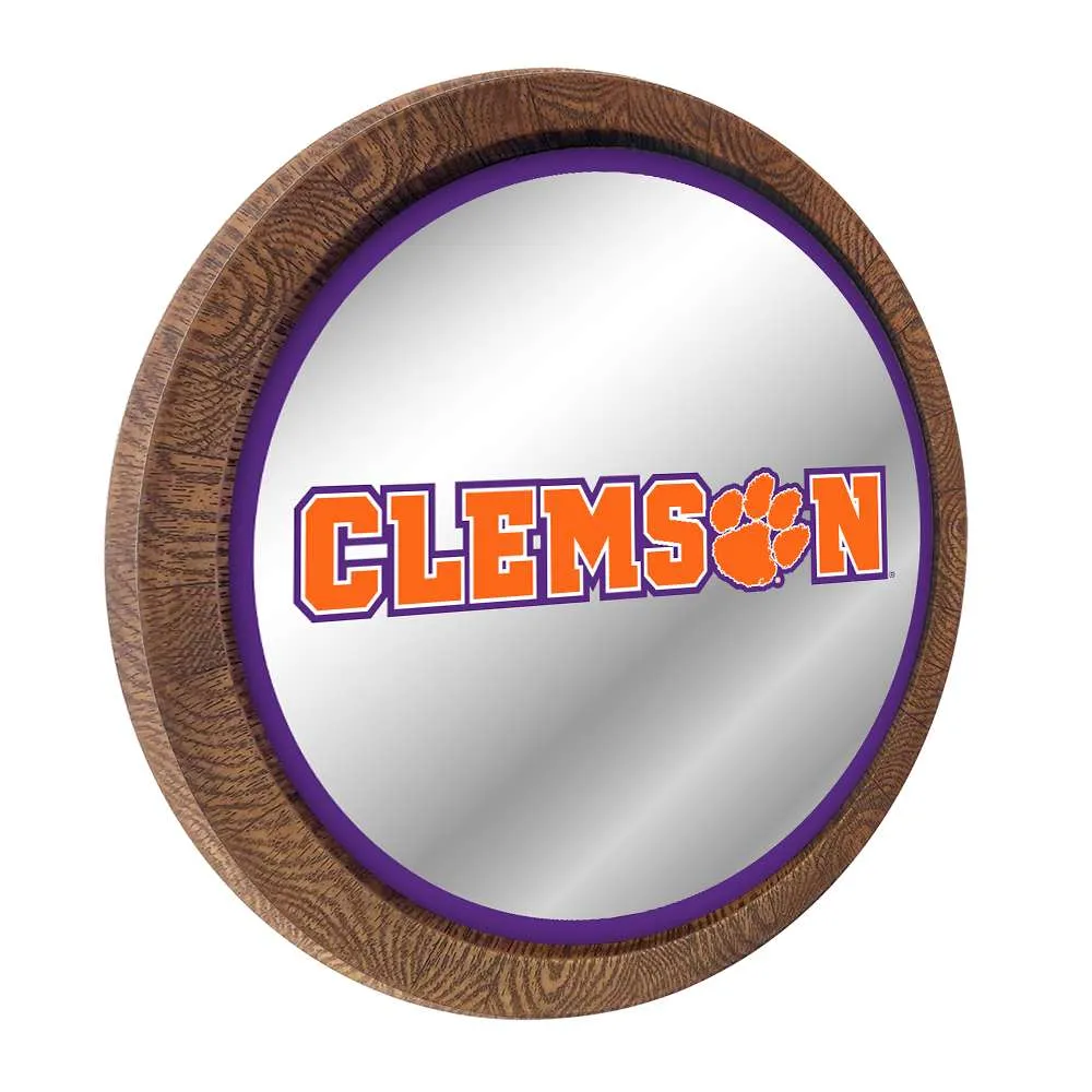 Clemson Tigers: Barrel Top Mirrored Wall Sign