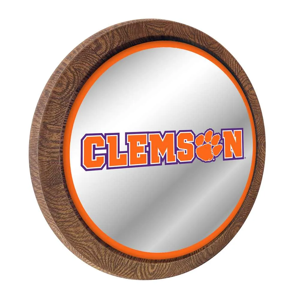 Clemson Tigers: Barrel Top Mirrored Wall Sign