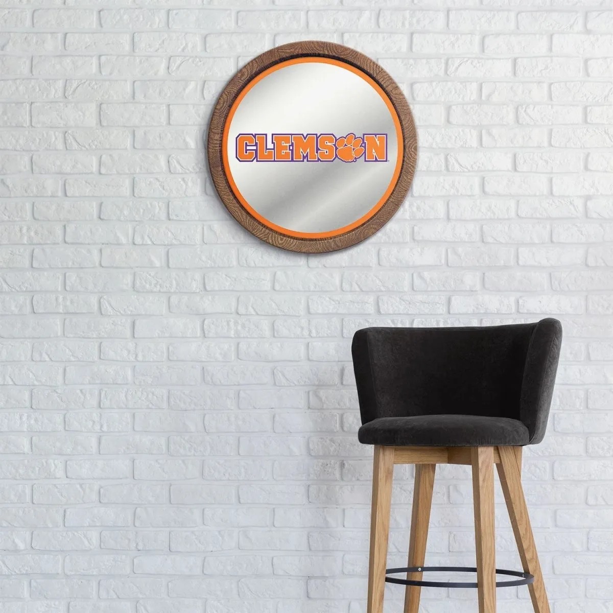 Clemson Tigers: Barrel Top Mirrored Wall Sign