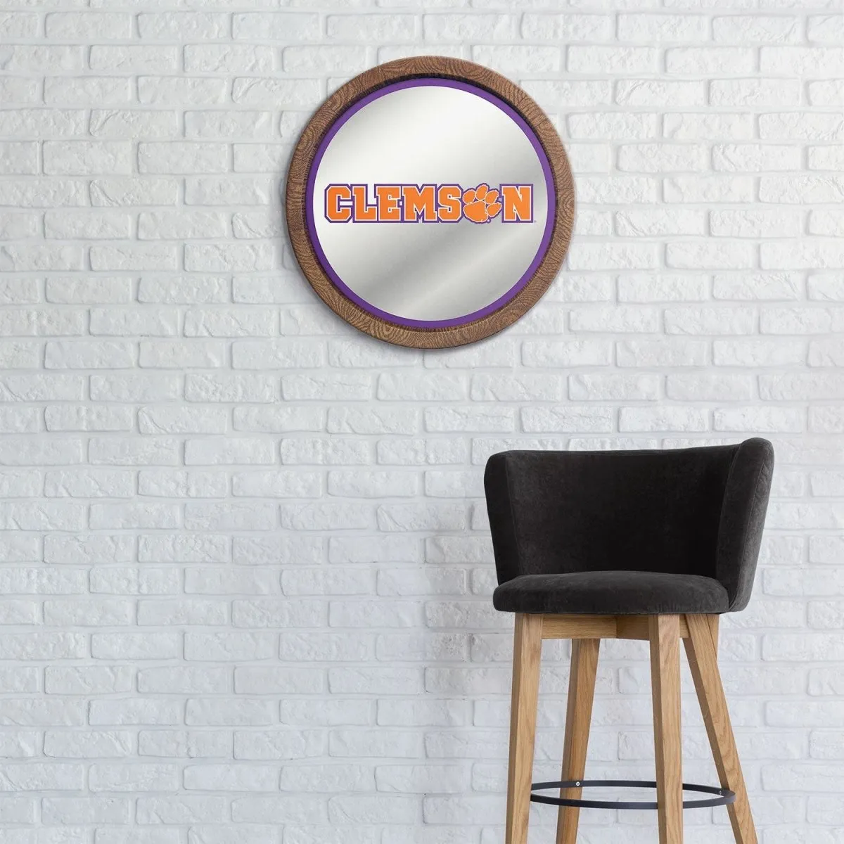 Clemson Tigers: Barrel Top Mirrored Wall Sign