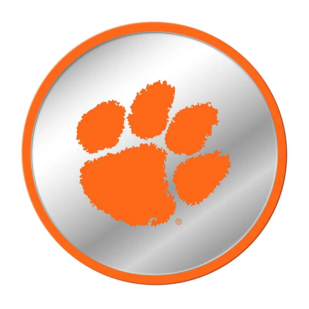 Clemson Tigers: Paw Print - Modern Disc Mirrored Wall Sign