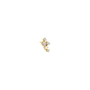 Cluster CZ X Pearl Stud Earring
