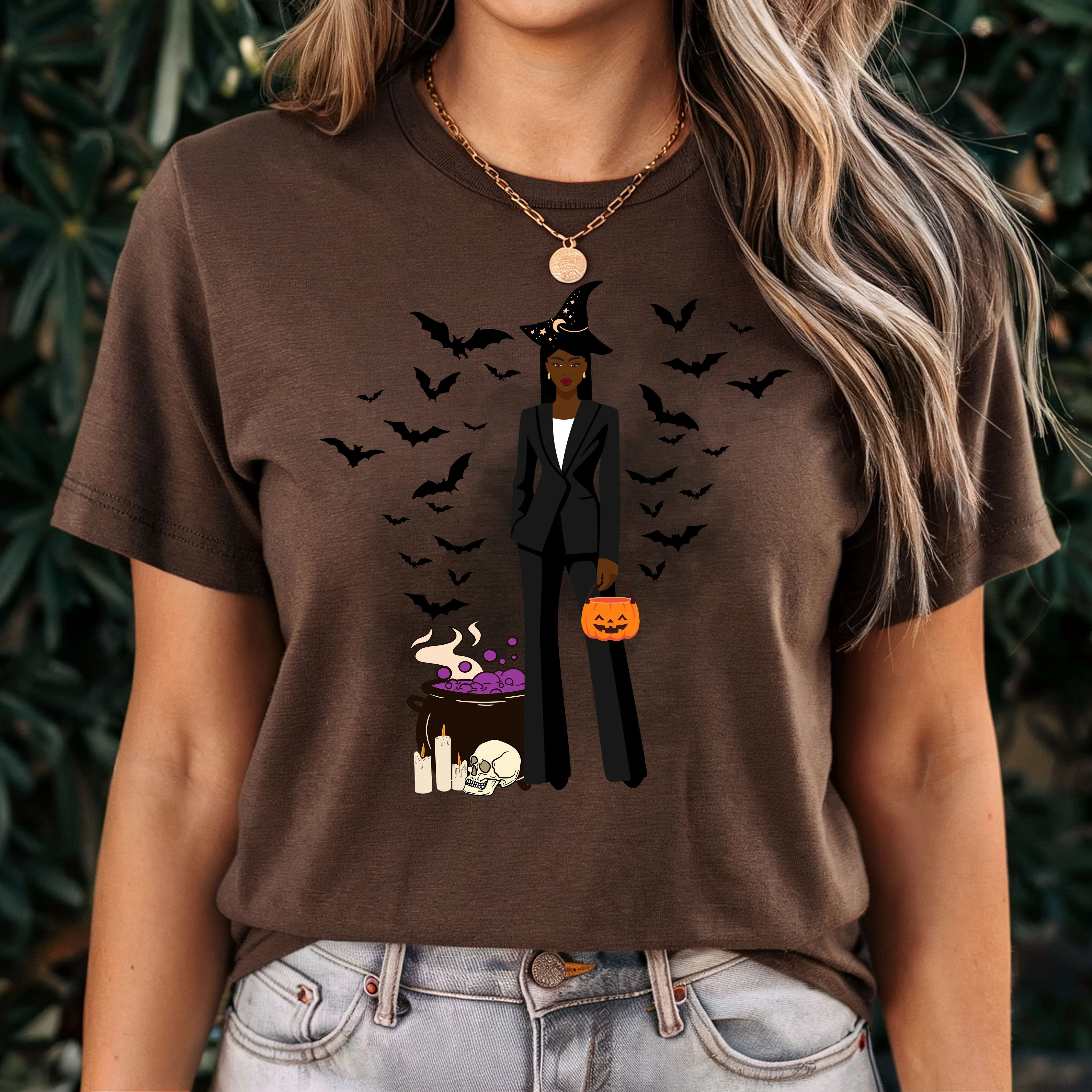 Comfort Colors Fashionable Halloween Shirt For Black Girl Halloween Shirt Gift For Spooky Season Shirt Black Girl Magic Retro Halloween Gift