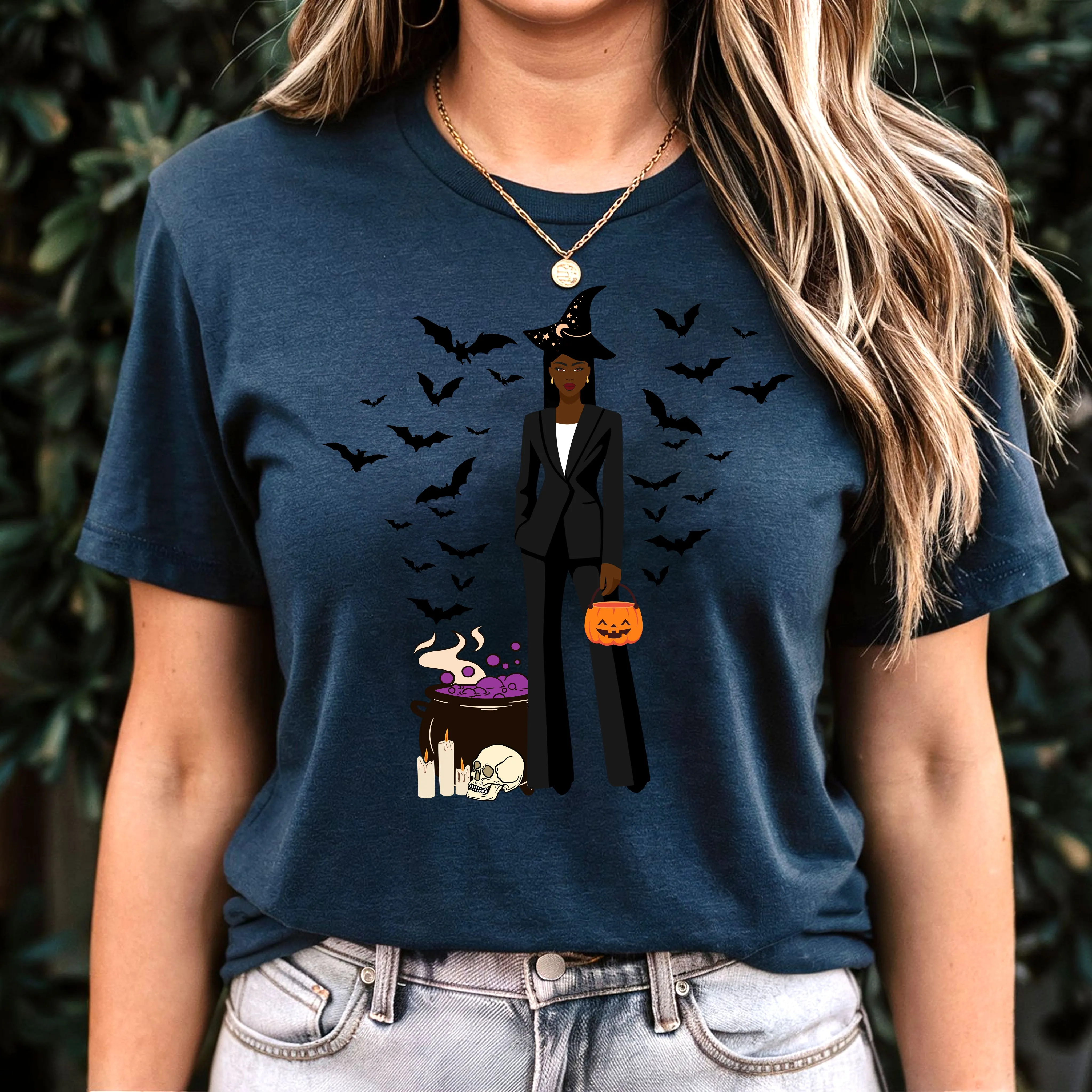 Comfort Colors Fashionable Halloween Shirt For Black Girl Halloween Shirt Gift For Spooky Season Shirt Black Girl Magic Retro Halloween Gift