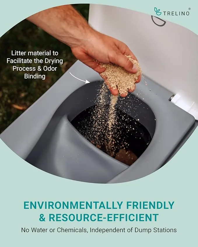Composting Toilet Evo | Portable Toilet for Camping & Outdoor | Odorless | Toilet for Camping Vans