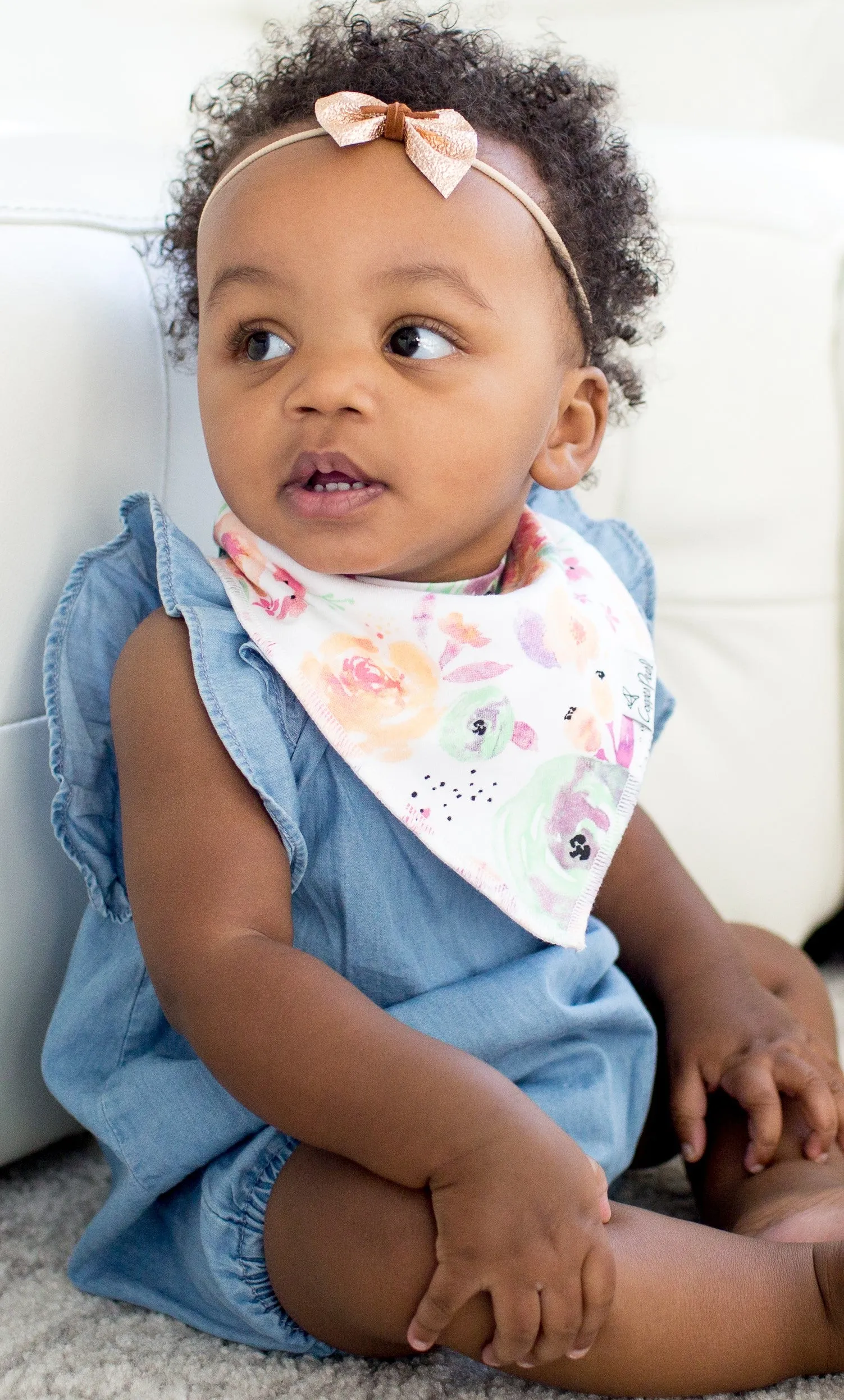 Copper Pearl Bloom Bandana Bib Set