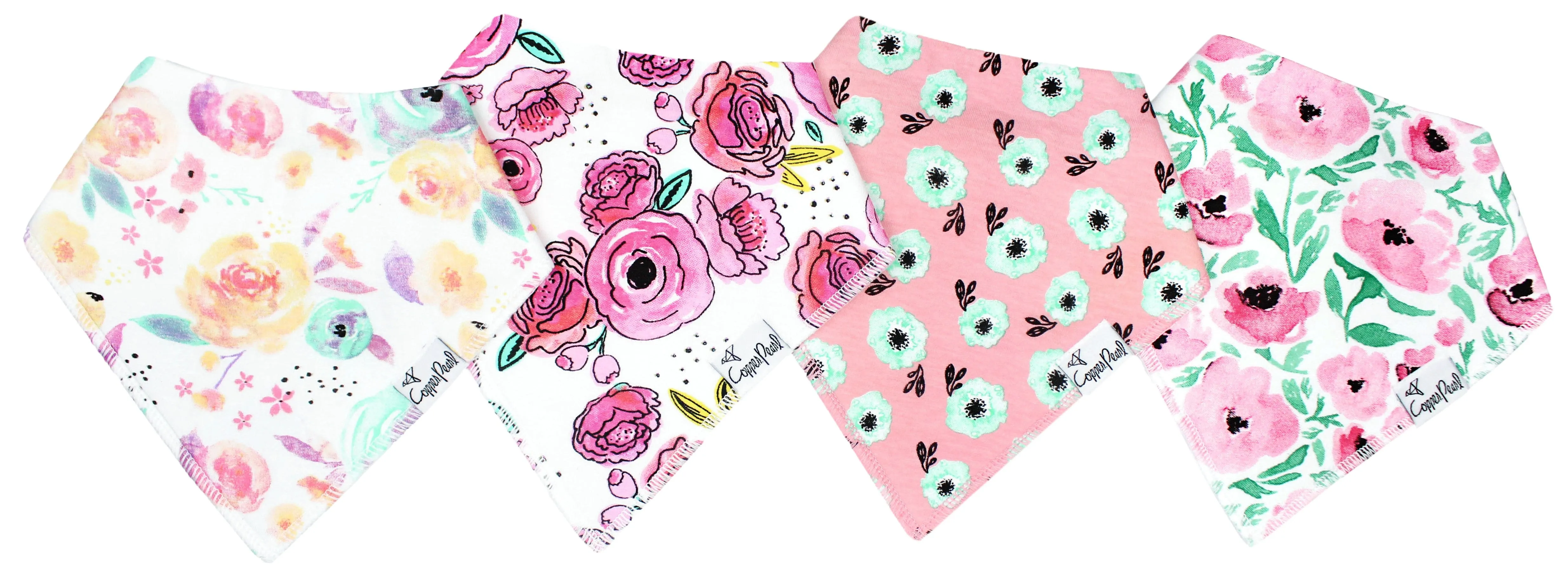 Copper Pearl Bloom Bandana Bib Set