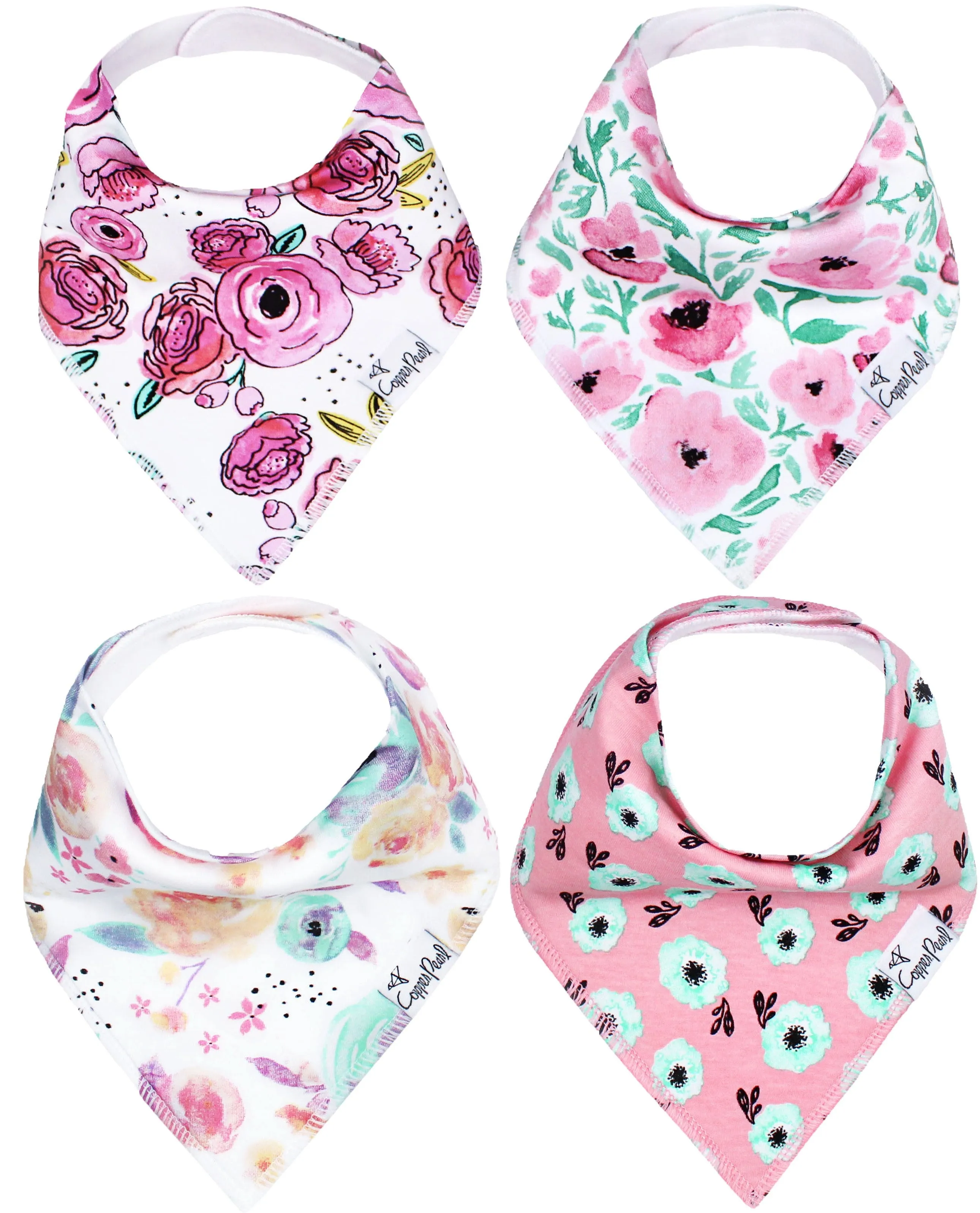 Copper Pearl Bloom Bandana Bib Set