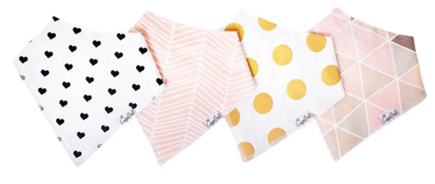 Copper Pearl Blush Bandana Bib Set