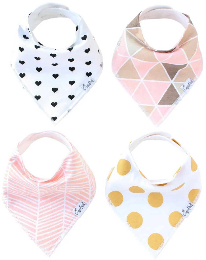 Copper Pearl Blush Bandana Bib Set