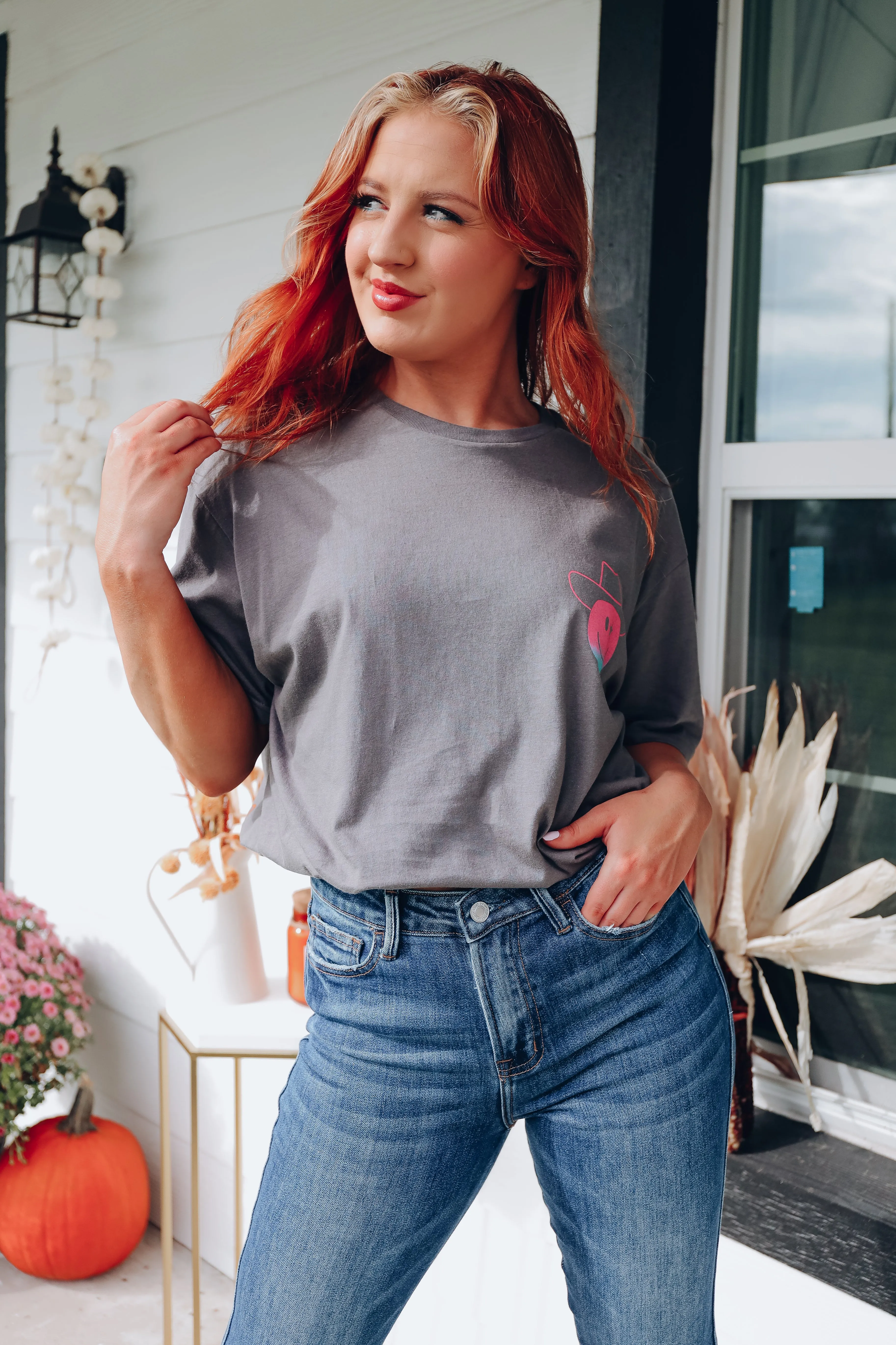 Country People Are My People Graphic Tee - Charcoal