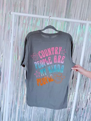 Country People Are My People Graphic Tee - Charcoal
