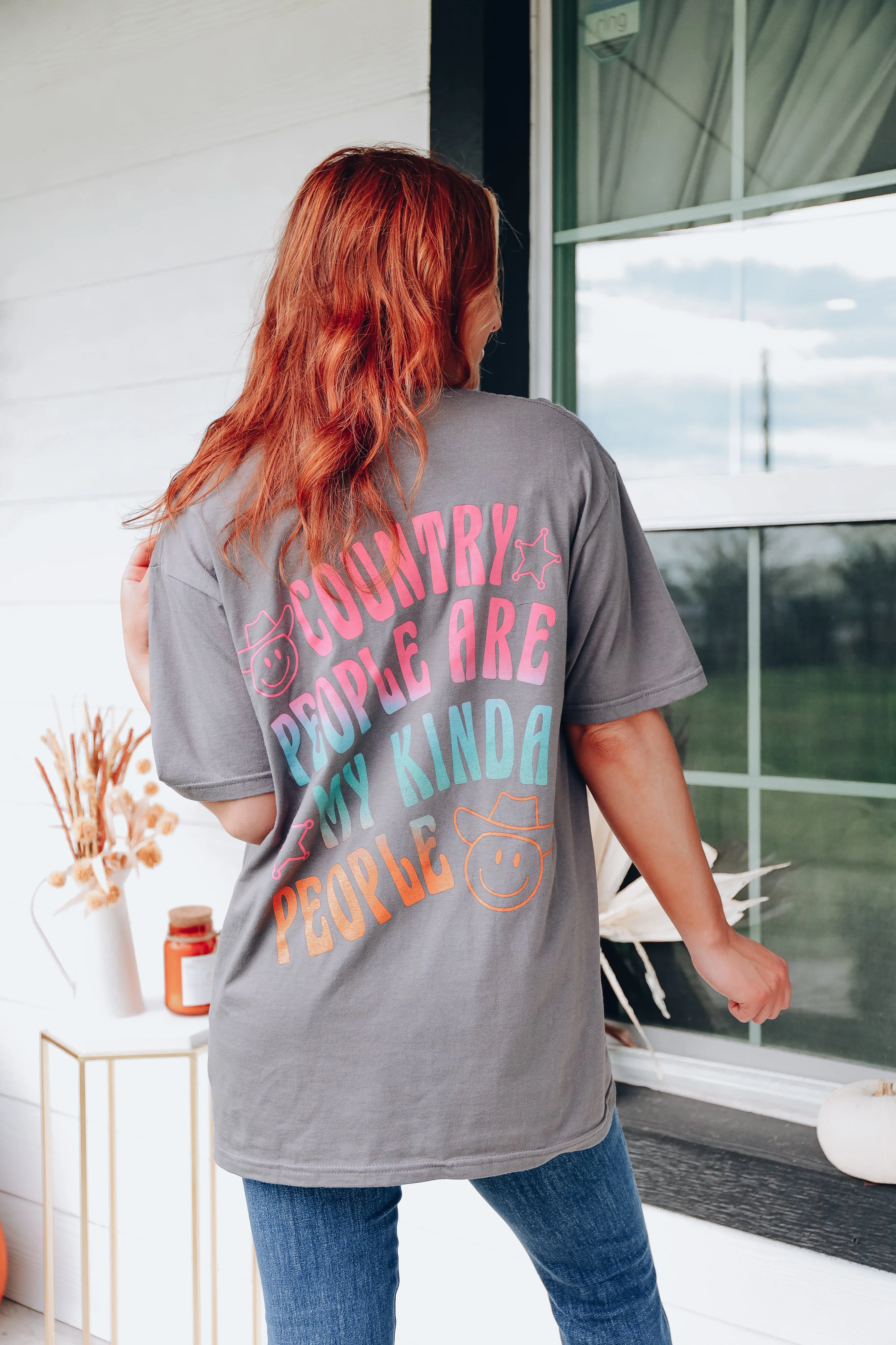 Country People Are My People Graphic Tee - Charcoal