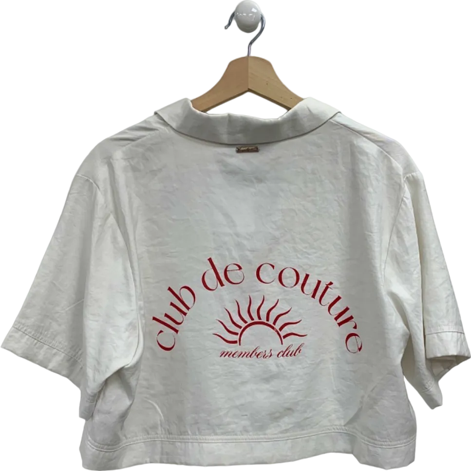 Couture Club White Club de Couture Members Club Cropped Shirt UK 10